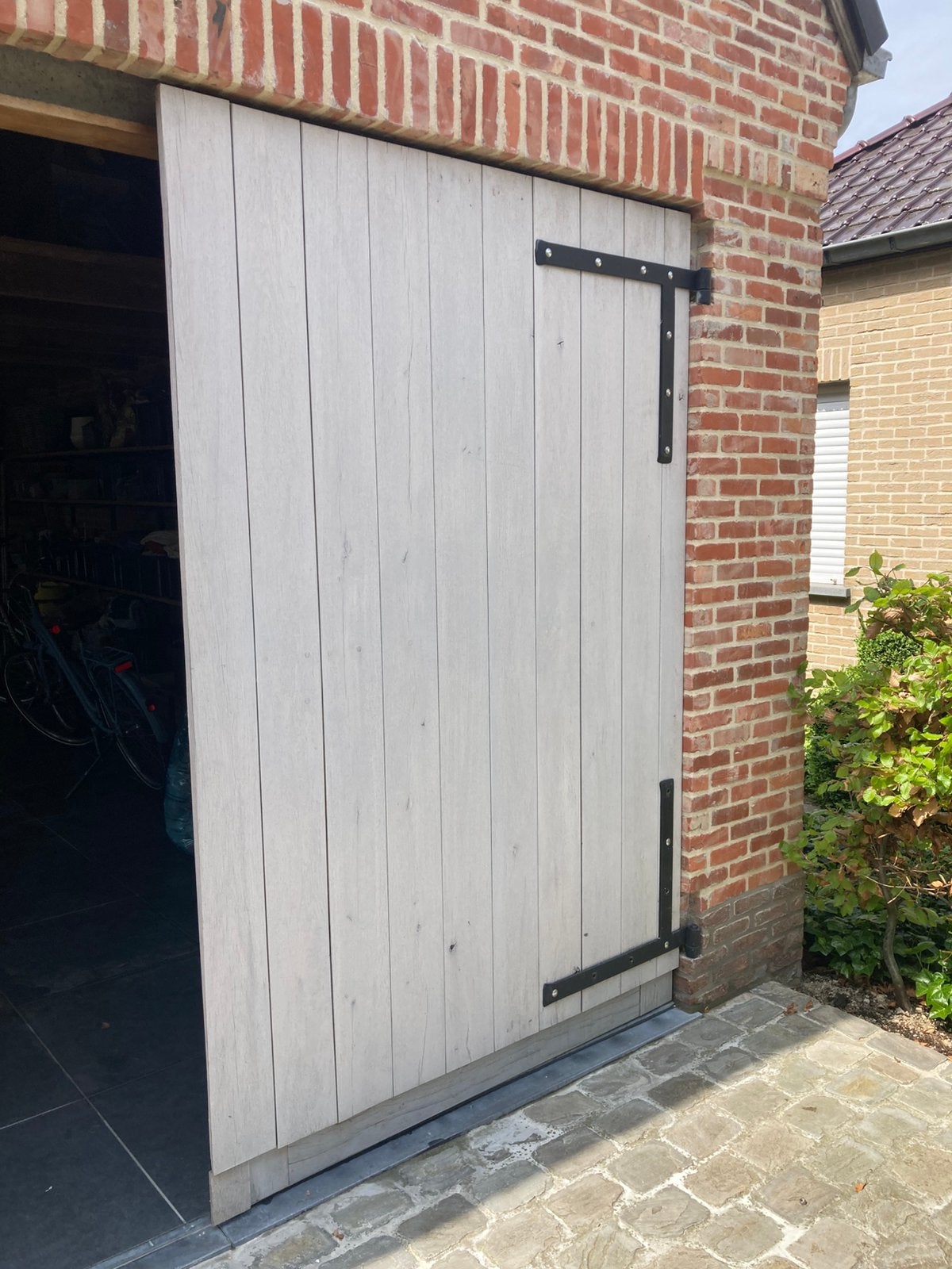 Eiken garagepoort, Ophalen, Minder dan 3 meter, Hout, 1 tot 2 meter