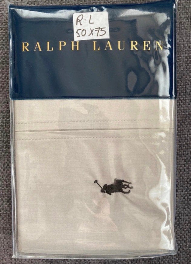 Nieuw in verpakking Ralph lauren home kussenslopen taupe, Overige kleuren, Hoeslaken of Sloop, Katoen, Nieuw