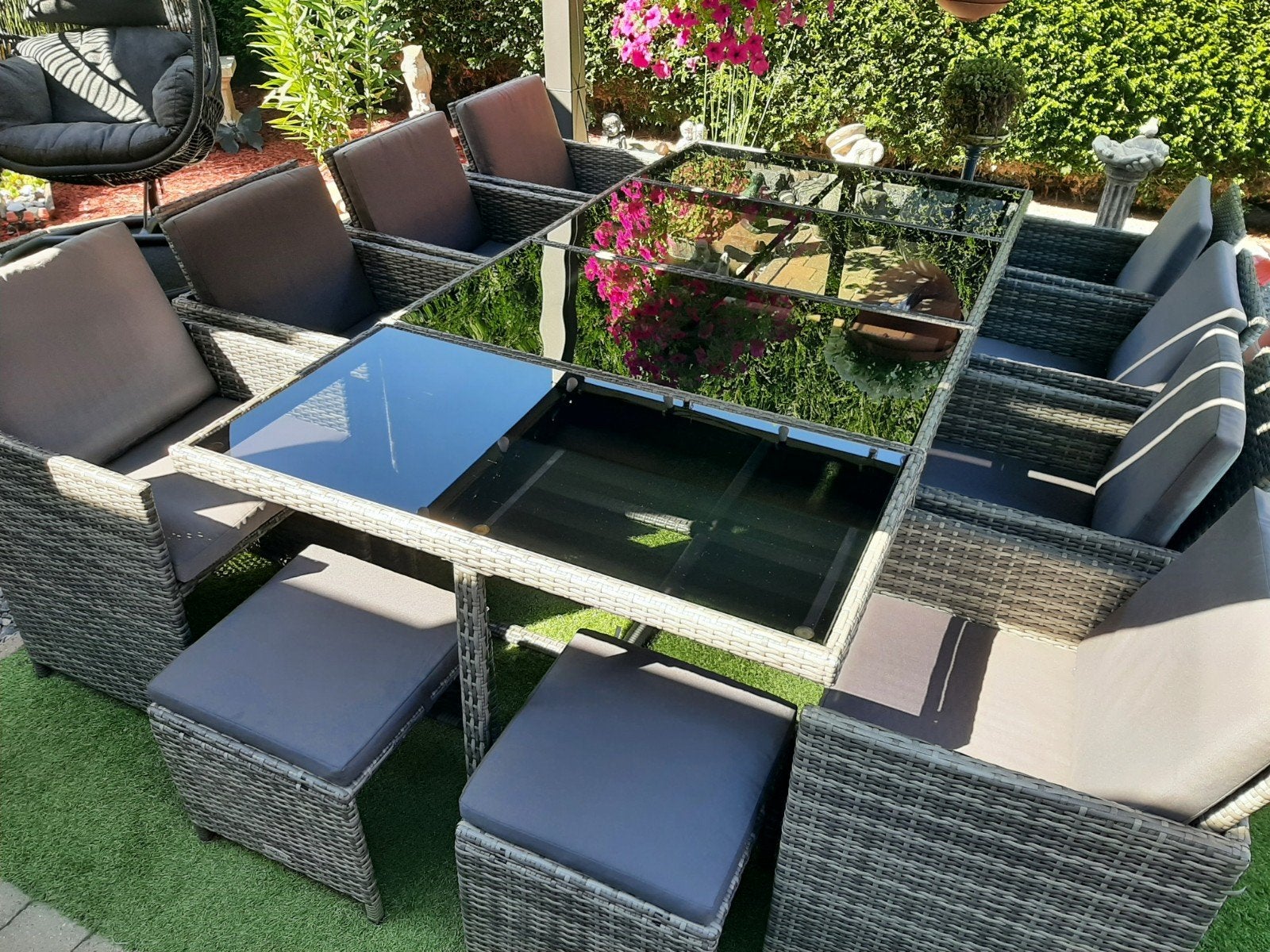 Tuinset 10 personen, Tuin en Terras, Tuinsets en Loungesets, Ophalen, Zo goed als nieuw, Meer dan 8 zitplaatsen, Tuinset