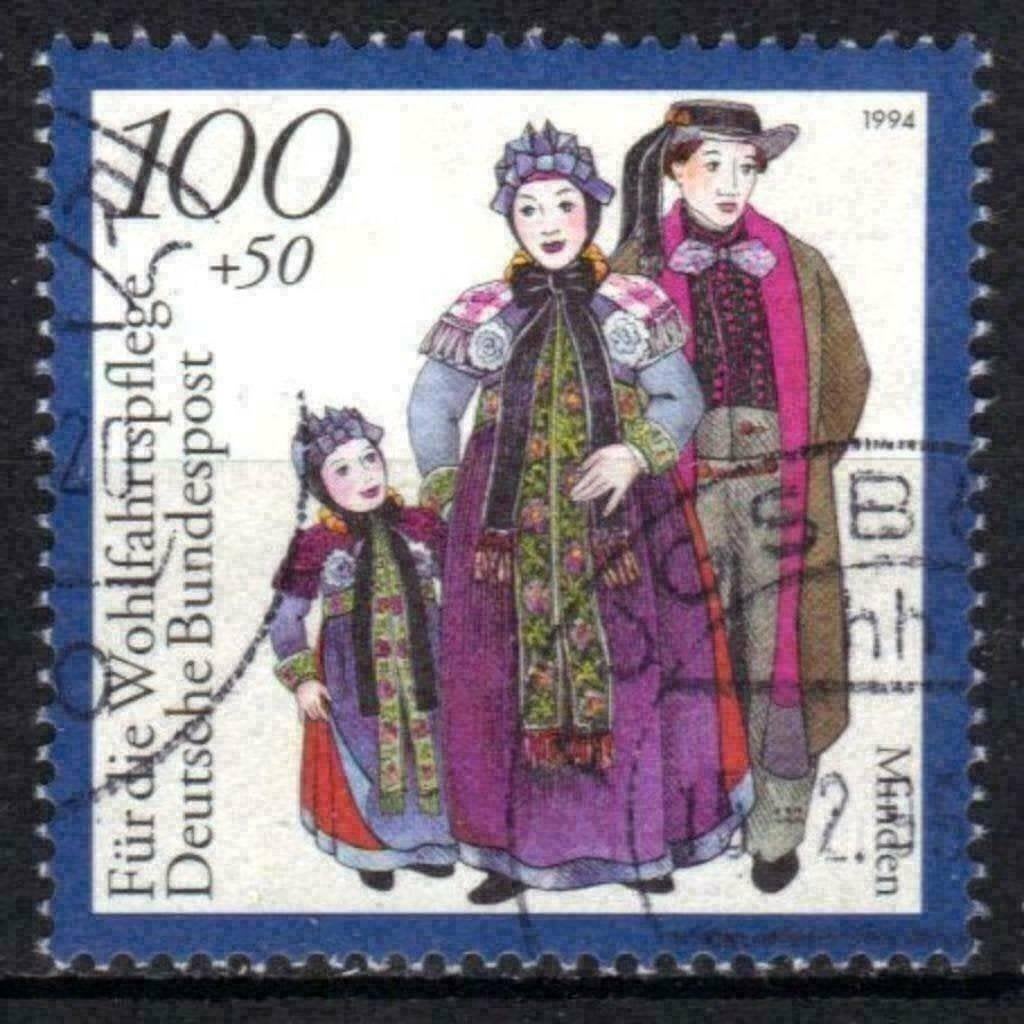 Duitsland Bundespost 1994 - Yvert 1591 - Klederdrachten (ST), Verzenden, Gestempeld