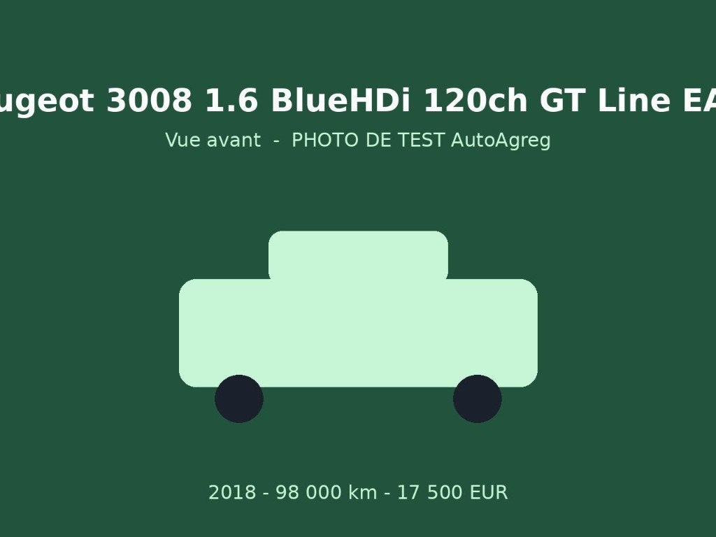 Peugeot 3008 3008 1.6 BlueHDi 120ch S&S EAT6 GT Line (6 CV), Auto's, Automaat, Zwart, Zwart, Diesel