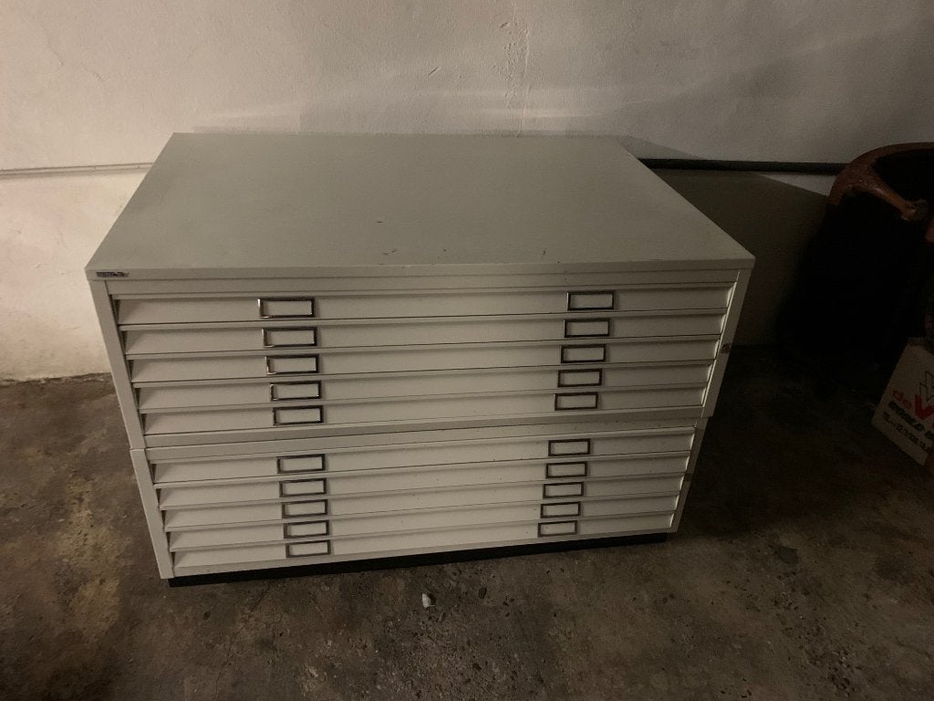 Bisley A0 10-laden formaat tekeningkast, Ophalen, Gebruikt, 100 tot 150 cm, 75 cm of meer