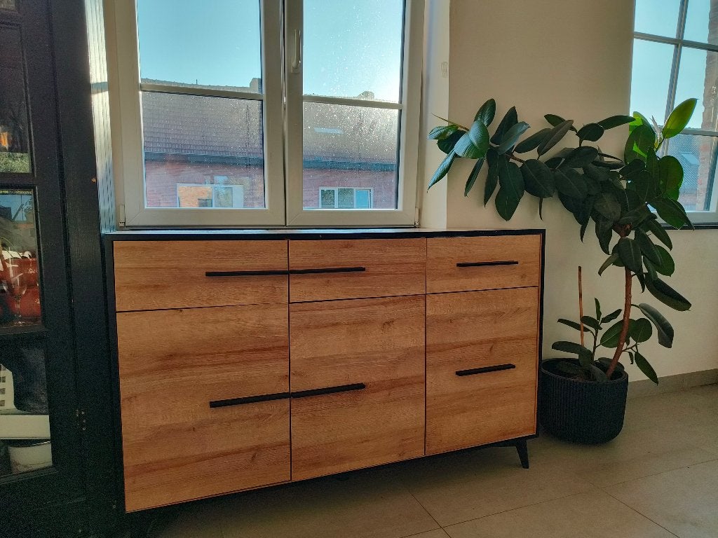 Dressoir Kast | Retro Kast | Houten kast, Ophalen, 100 tot 150 cm, Zo goed als nieuw, Met deur(en)