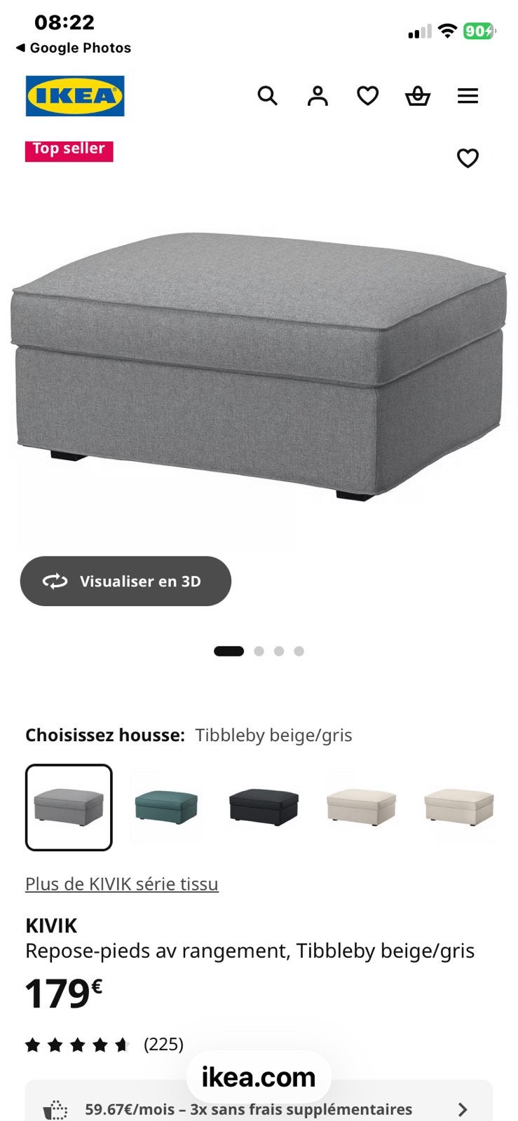 Repose pieds avec rangement ! Kivik ikea, Ophalen, Zo goed als nieuw