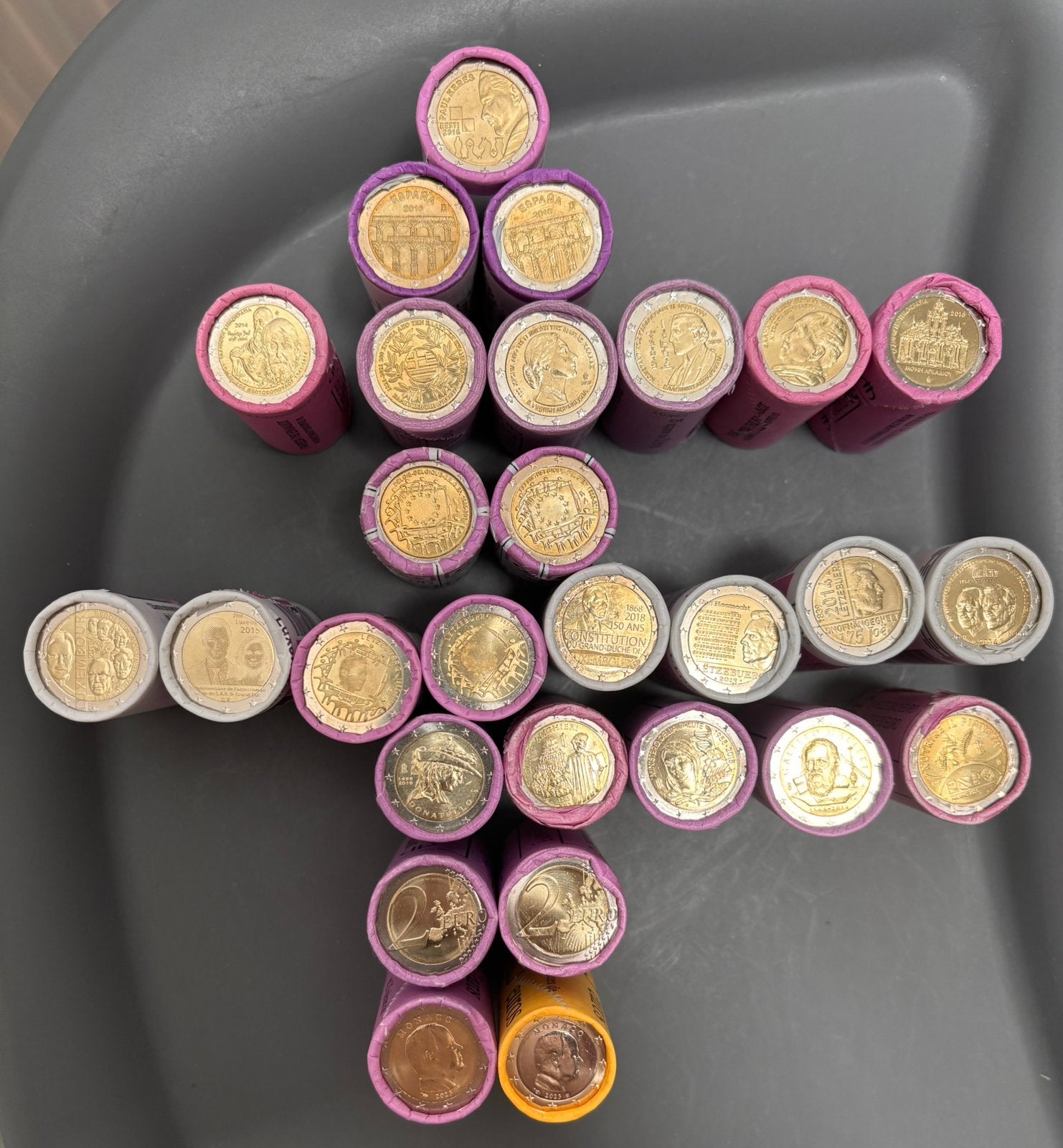 Rouleaux 2€ commémoratives, Envoi, Autres pays