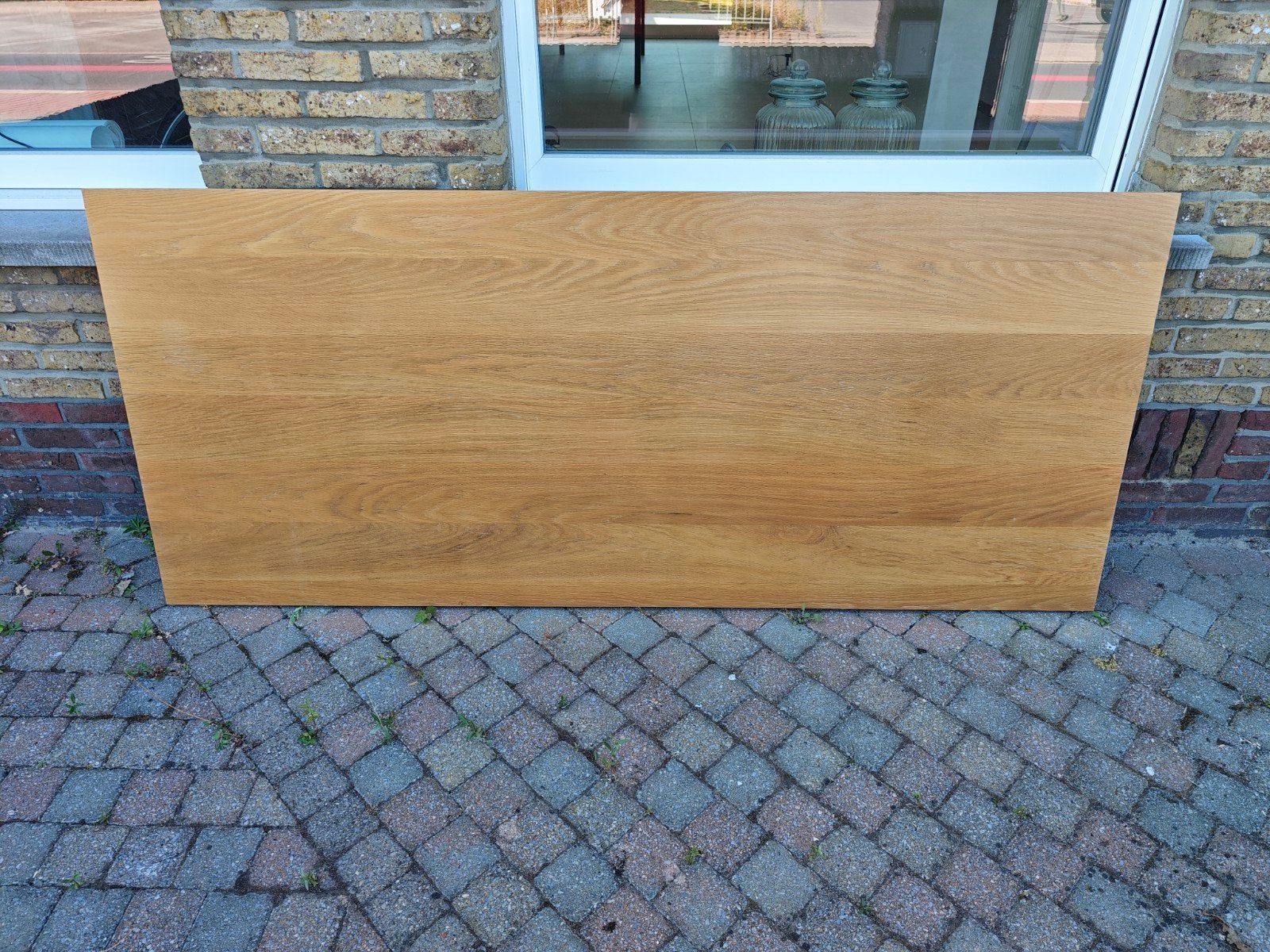 Massief eiken tafelblad, Huis en Inrichting, Tafels | Eettafels, Ophalen