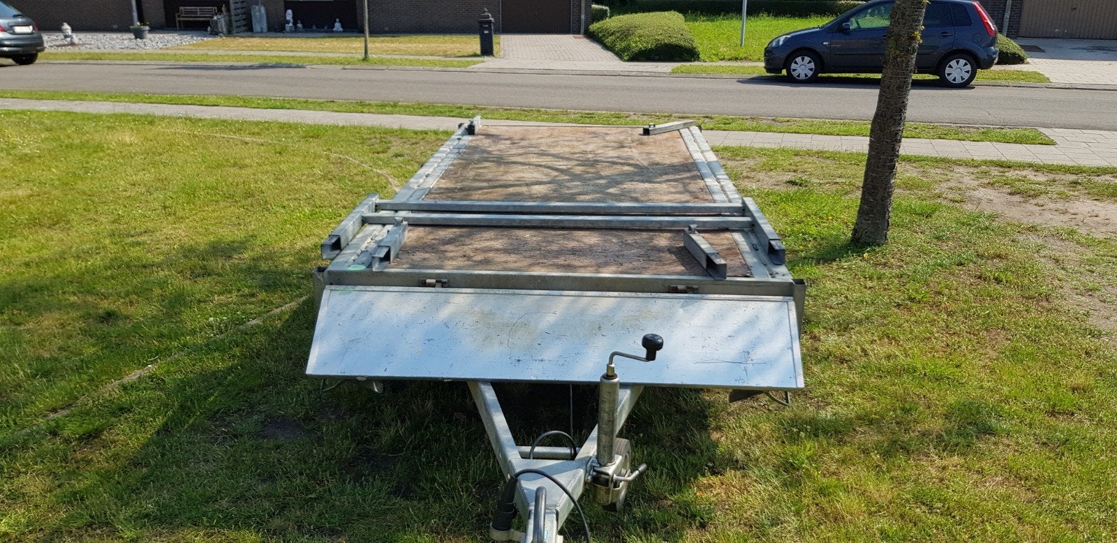 Aanhangwagen Dubbel as ongeremd 750 kg aluminiu, Auto diversen, Aanhangers en Bagagewagens, Ophalen, Zo goed als nieuw