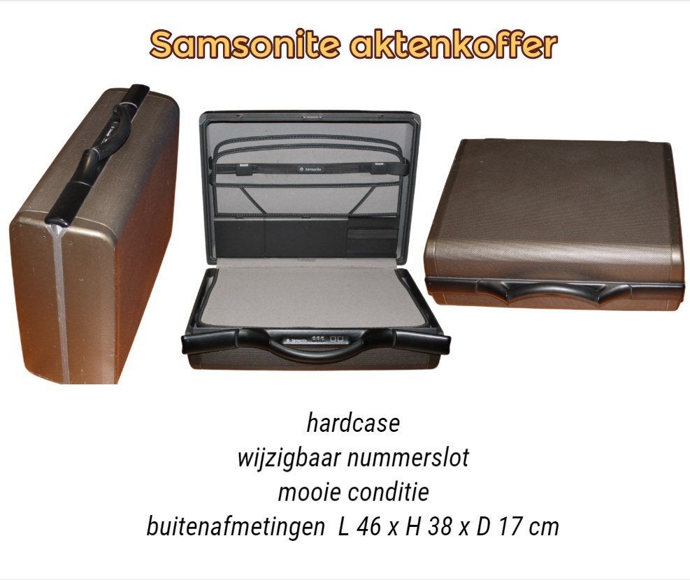 Zeer fraaie SAMSONITE AKTEKOFFER, Ophalen of Verzenden, Gebruikt, Hard kunststof, Slot