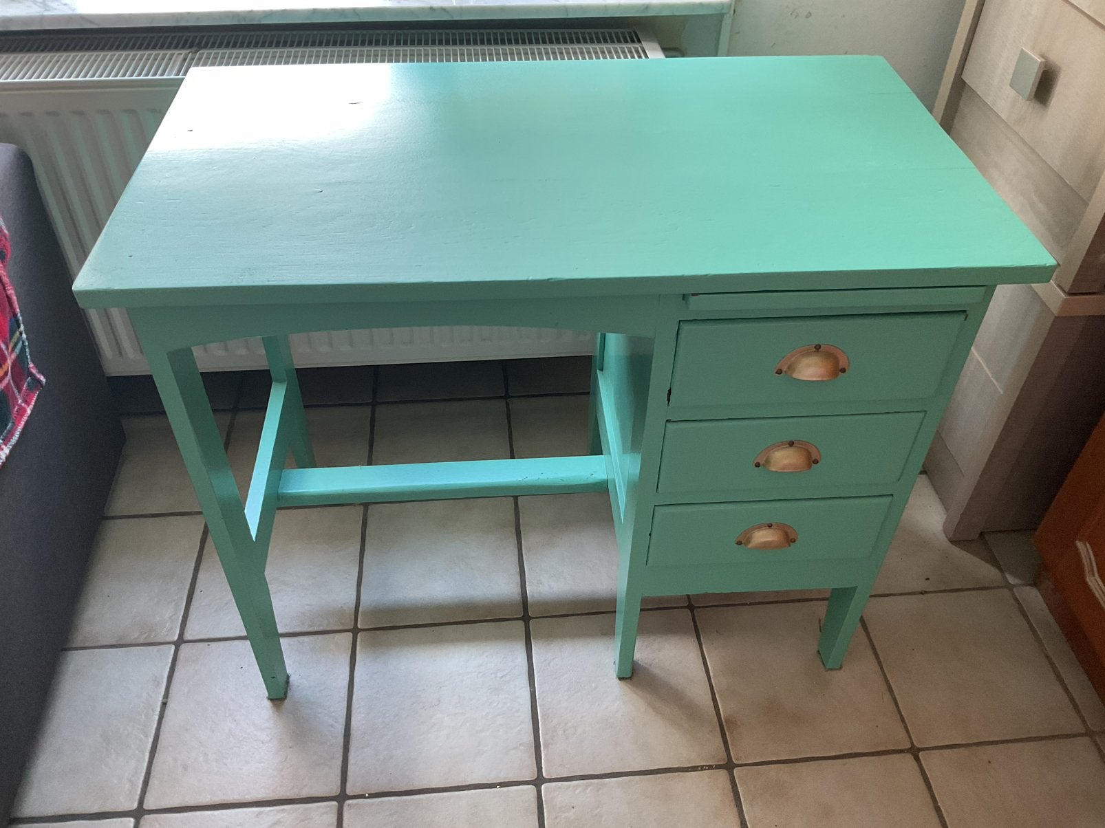 Bureau, Ophalen, Met lades, Hout, Schoolbureau