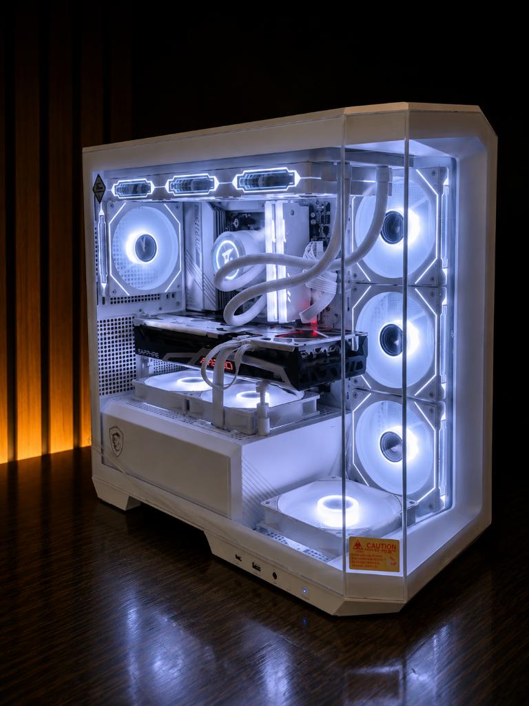 Full White Gaming PC Ryzen 5 7600X / RX 6700 XT / 32GB DDR5, Neuf, Gaming, SSD, 1 TB