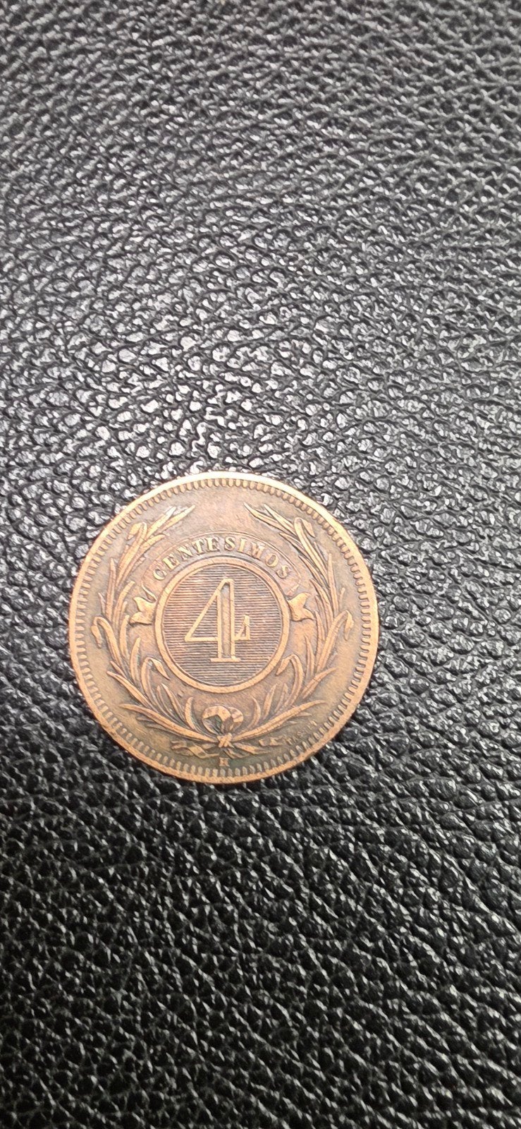 Uruguay 4 centesimos 1869 A, Timbres & Monnaies, Enlèvement ou Envoi