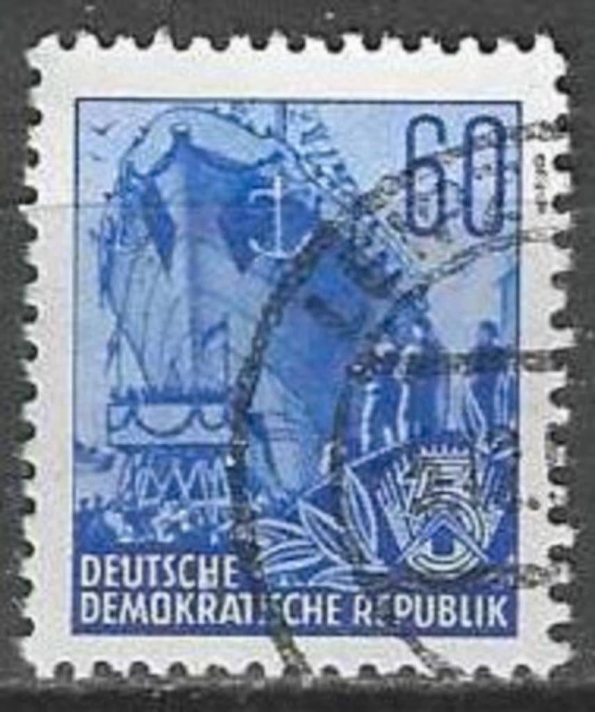 Allemagne DDR 1953 - Yvert 132 - Plan quinquennal (ST), Envoi, RDA, Affranchi
