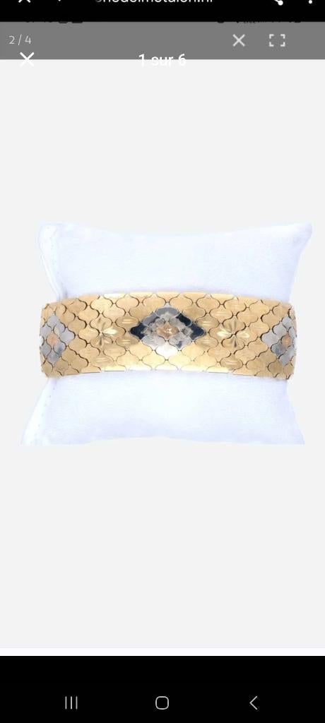 18-karaats gouden armband met drie, Handtassen en Accessoires, Armbanden, Ophalen of Verzenden, Zo goed als nieuw, Goud, Goud