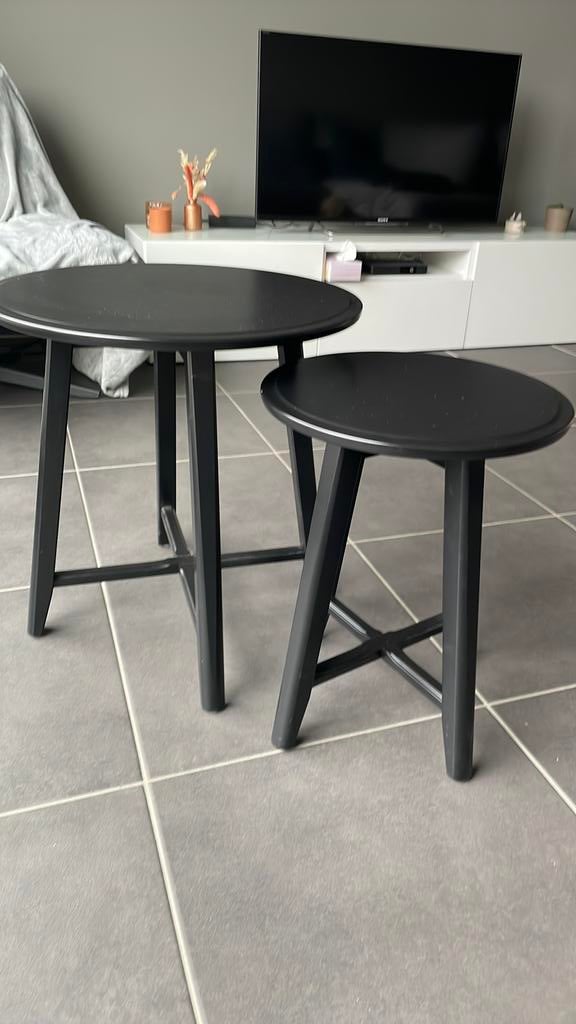Bijzettafels ikea kragsta, Ophalen, Zo goed als nieuw, Rond