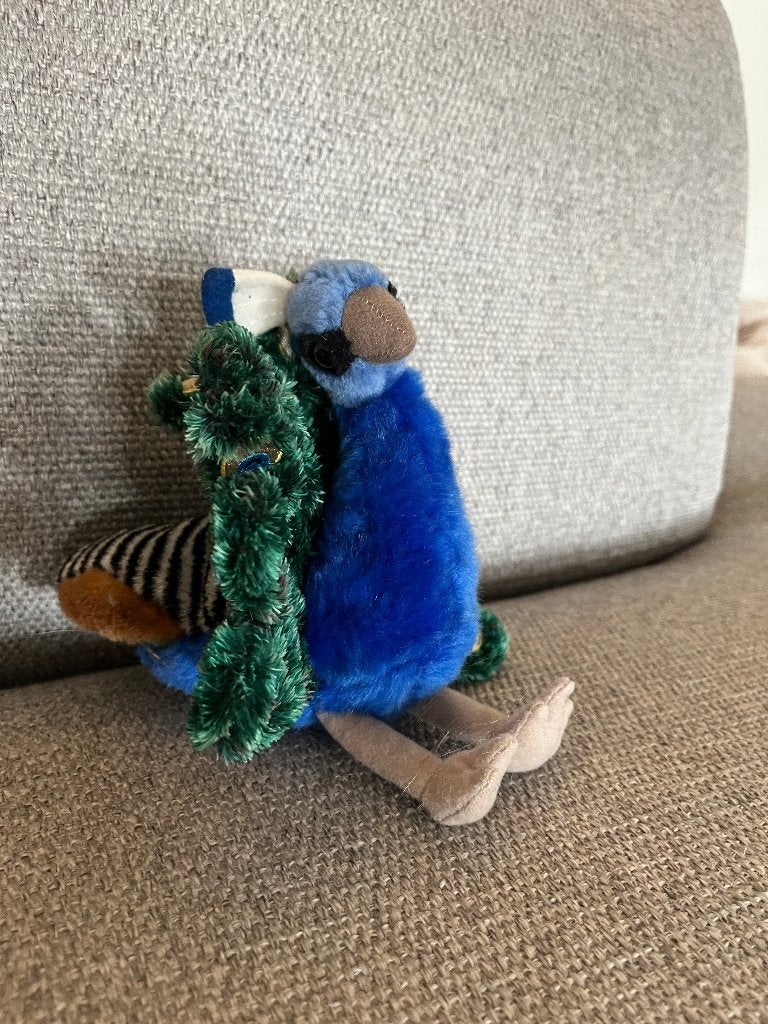 Knuffel/pluche pauw klein, Ophalen of Verzenden, Zo goed als nieuw