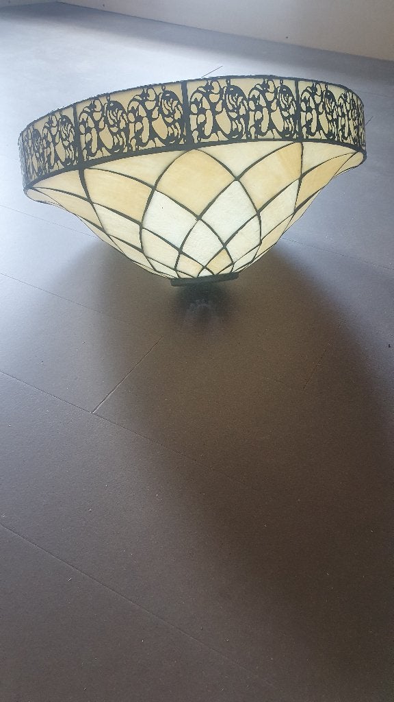 art deco plafondverlichting, Maison & Meubles, Lampes | Lustres, Art deco, Verre, Comme neuf, Enlèvement