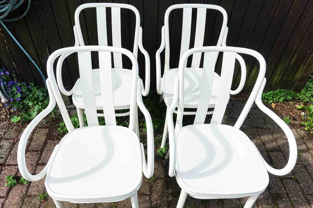 4 Vintage IKEA 'Lena' design stoelen - Erik Wörtz - jaren 90, Huis en Inrichting, Stoelen, Ophalen, Kunststof, Ikea design, Wit