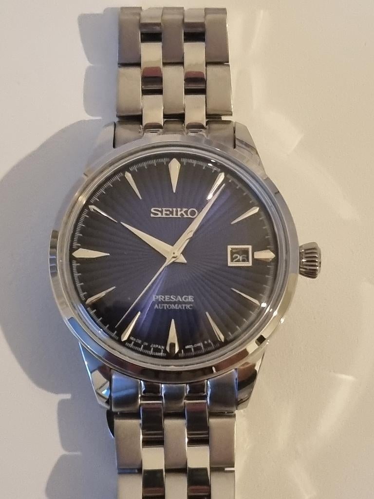 Seiko presage cocktail blue moon, Handtassen en Accessoires, Horloges | Heren, Staal, Polshorloge, Nieuw, Ophalen of Verzenden