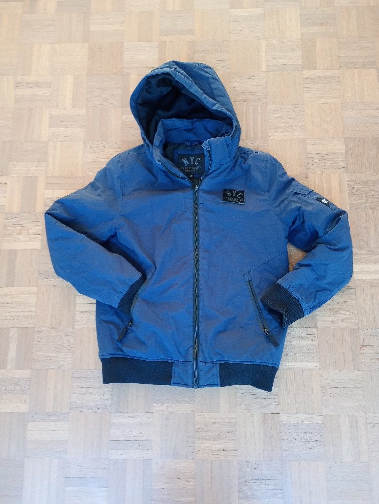 Blauwe winterjas tiener, Ophalen, Gebruikt, C&A, Jongen of Meisje
