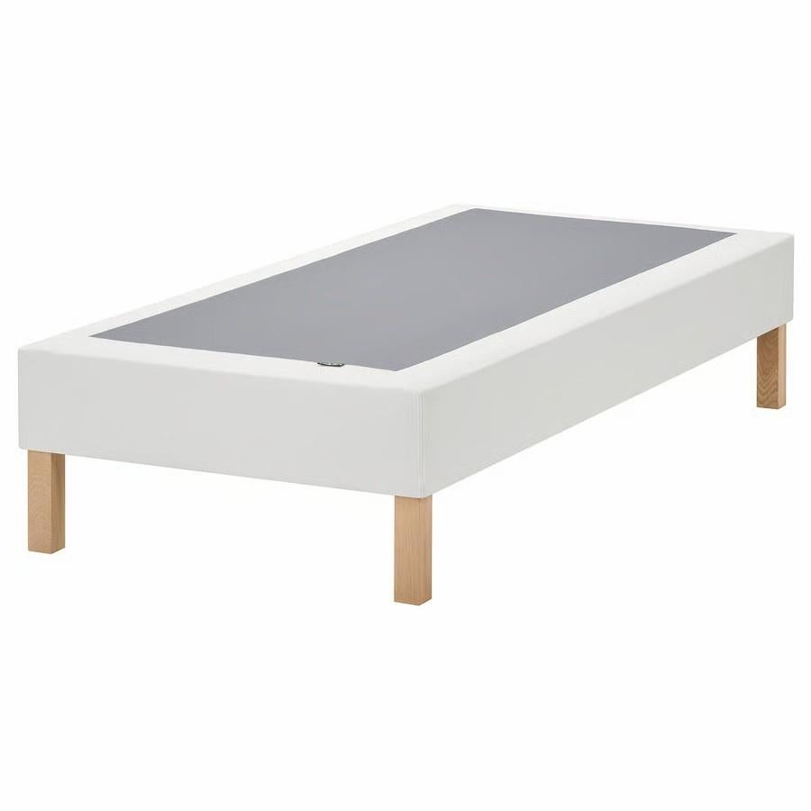 IKEA dubbele lattenbodem Lyngoer, Ophalen, Wit, Tweepersoons, Zo goed als nieuw