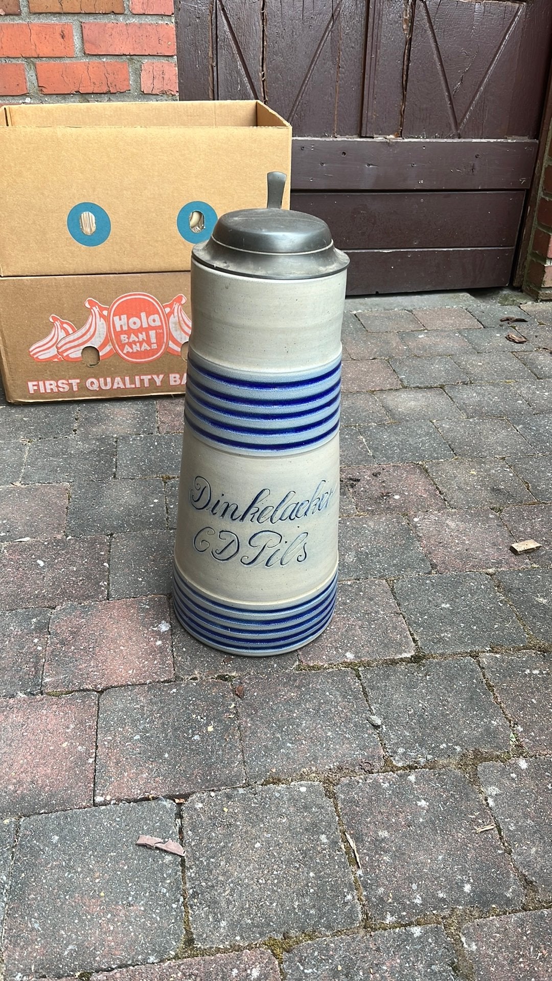 Chope en grès Dinkelacker CD pils, Collections, Marques de bière, Enlèvement ou Envoi
