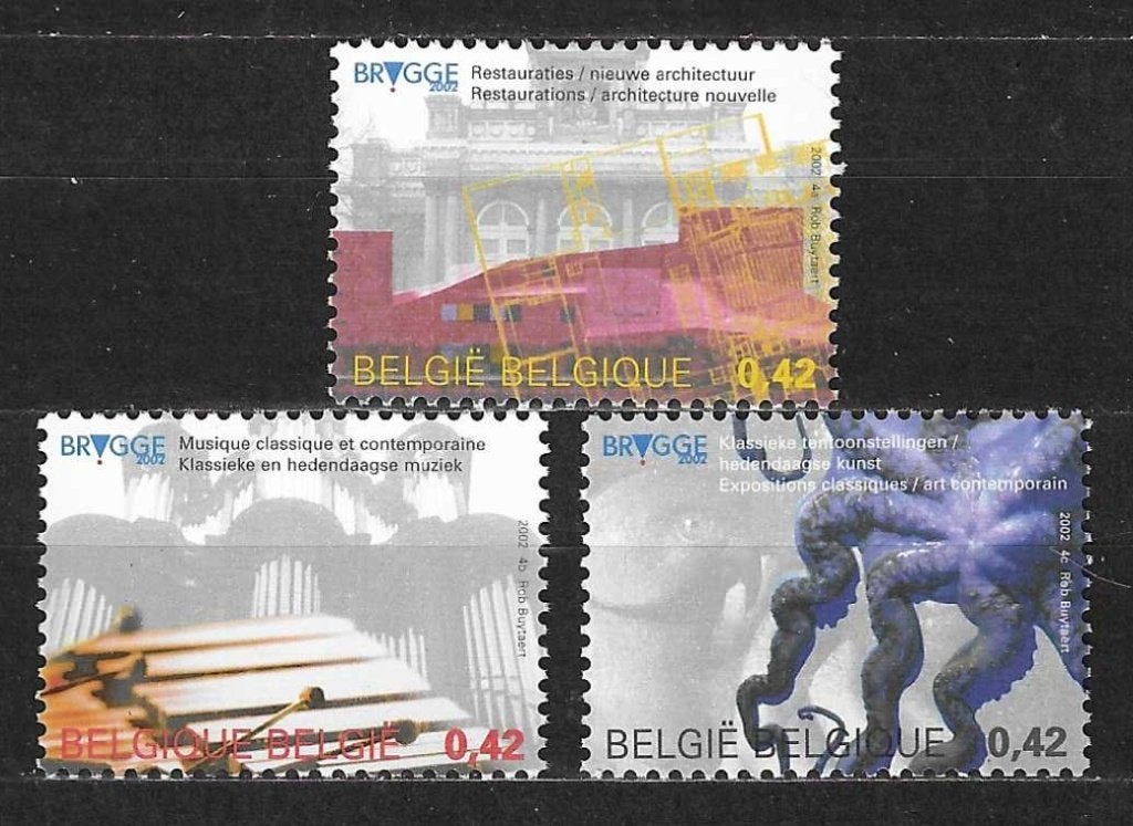 België OPC 3058-60 Brugge culturele hoofdstad  **, Postzegels en Munten, Europa, Ophalen of Verzenden, Postfris, Postfris
