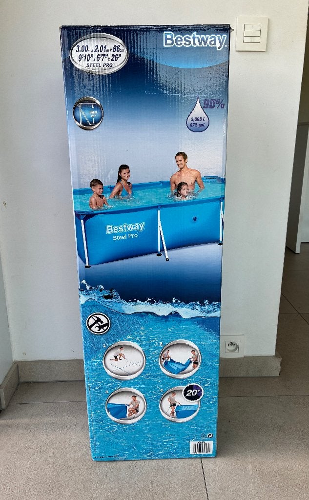 Zwembad Bestway 3 x 2 m, incl. pomp én alle toebehoren, Jardin & Terrasse, Piscines, 200 à 400 cm, Enlèvement, Utilisé, Rectangulaire