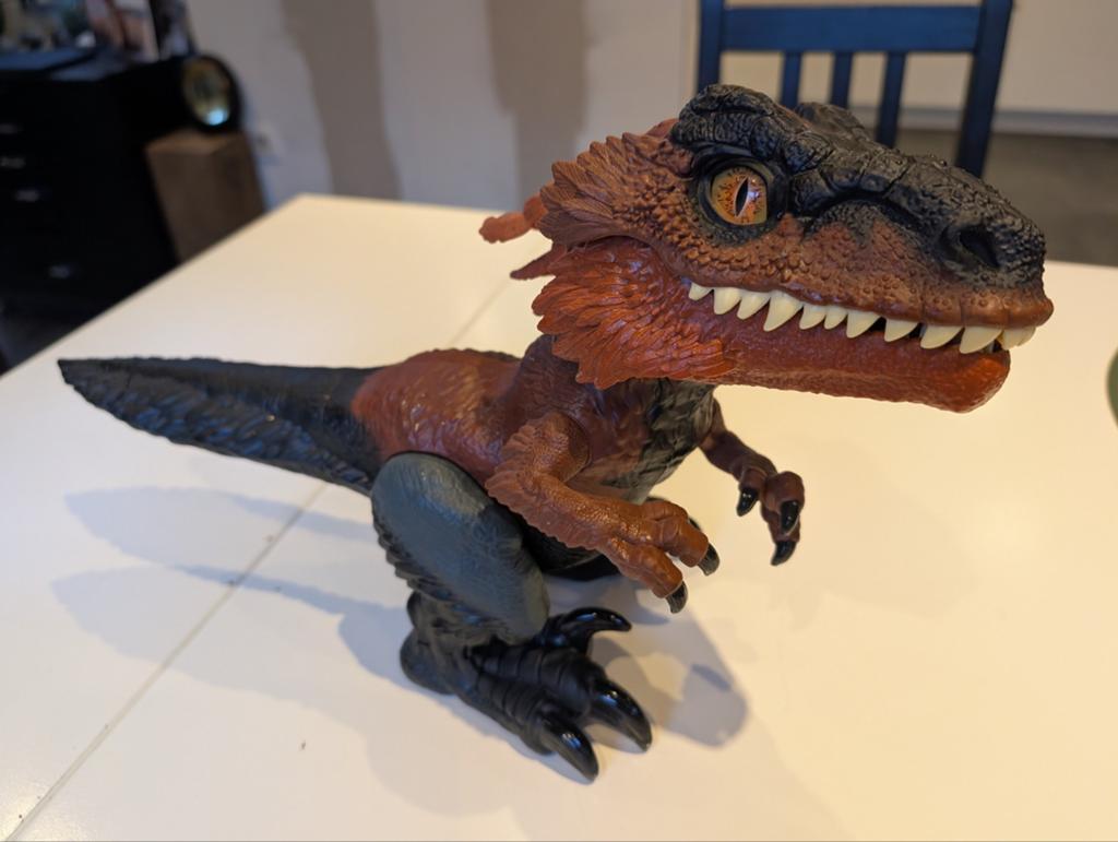 Dinosaurus met batterijen, Ophalen