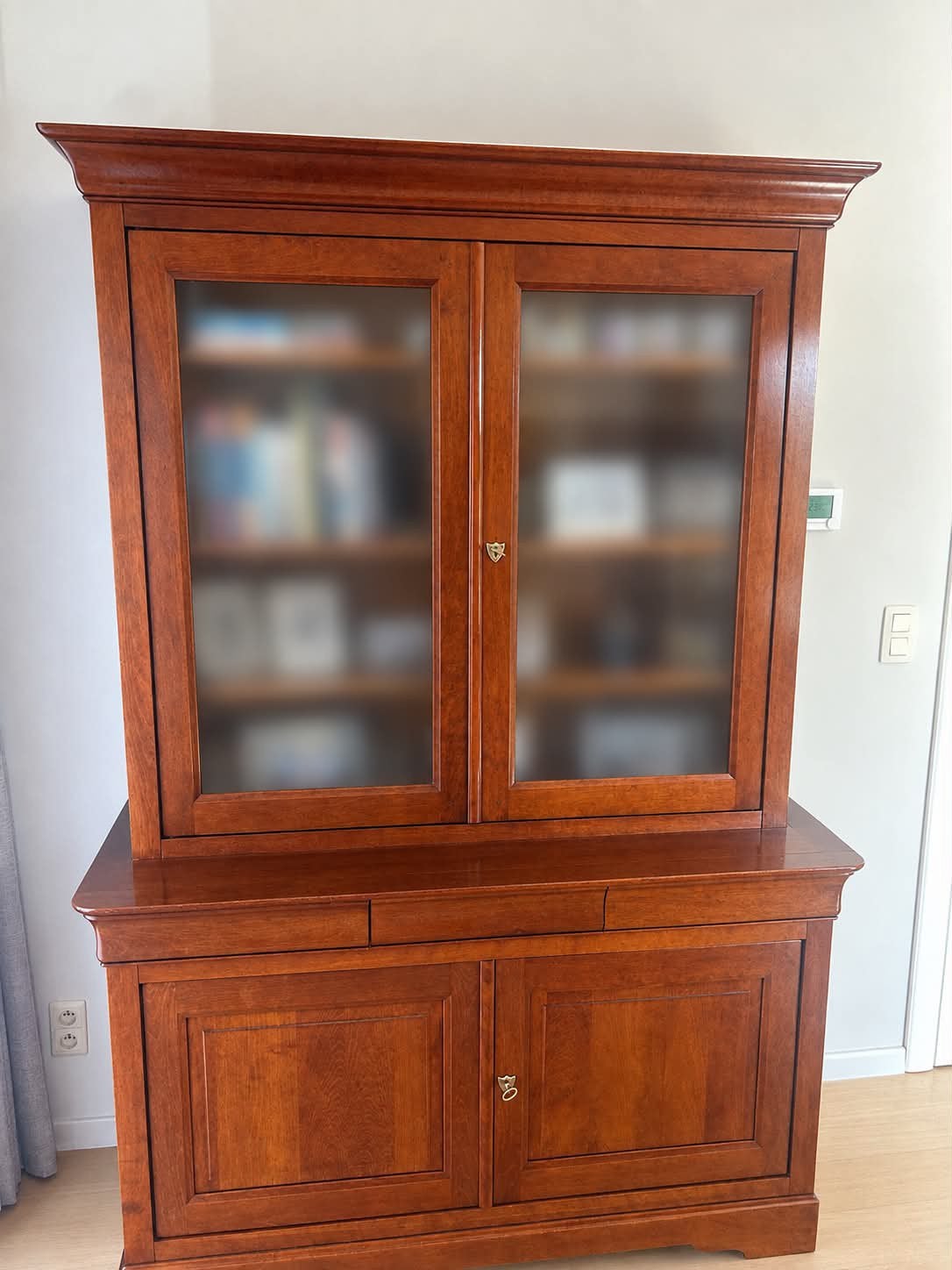 Massief kerselaren buffetkast, Cerisier, Klassieke Franse/Belgische boekenkast in Louis-Philippe-stijl,, 100 à 150 cm, Enlèvement