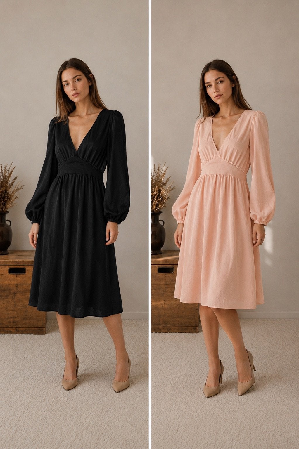robe à manches bouffantes et dos ouvert, Enlèvement ou Envoi, Neuf, Noir