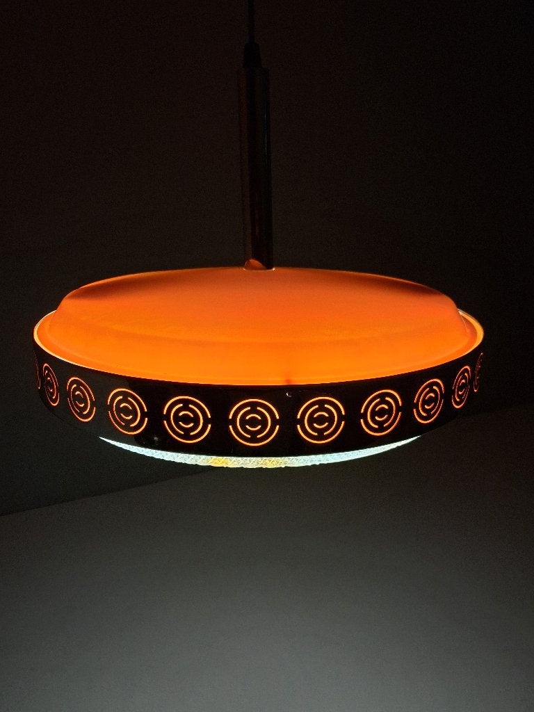 Vintage Space Age Hanglamp van Massive, Jaren 70, Ophalen, Kunststof, Gebruikt, Inclusief lichtbron