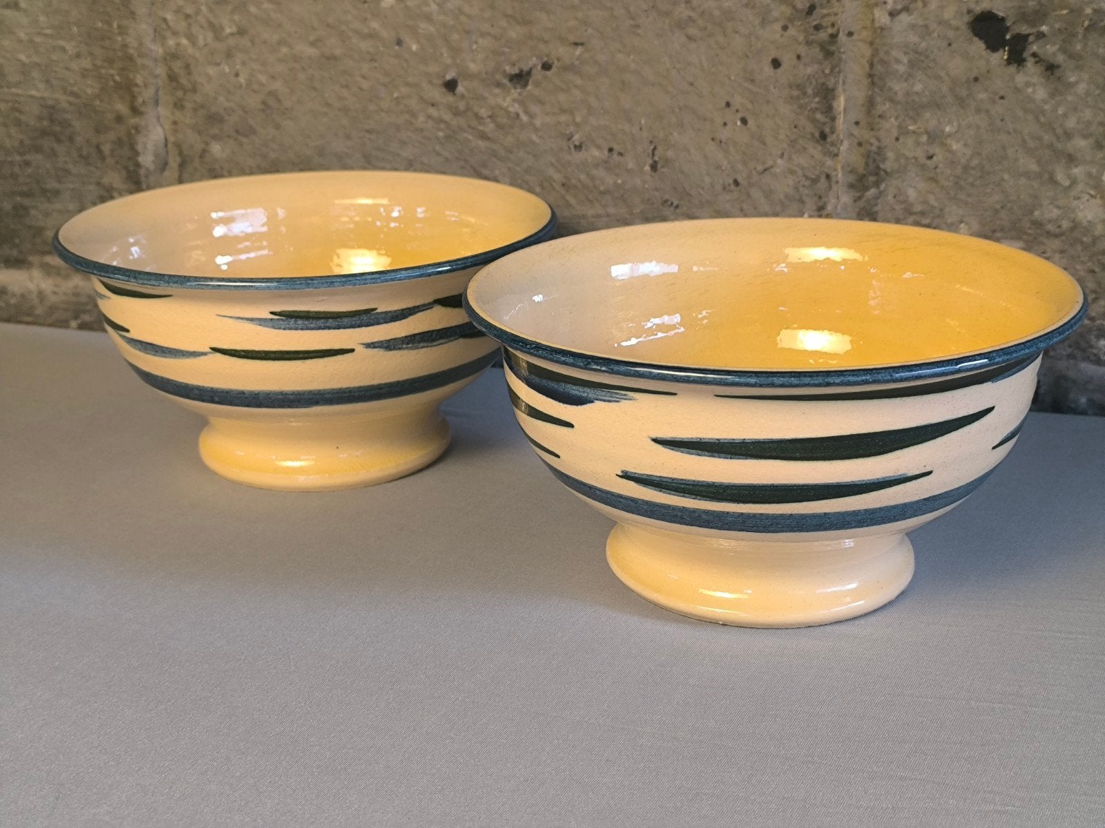 Set van 2 Vintage Gele Mengkommen / Beslagkommen, Antiek en Kunst, Ophalen of Verzenden