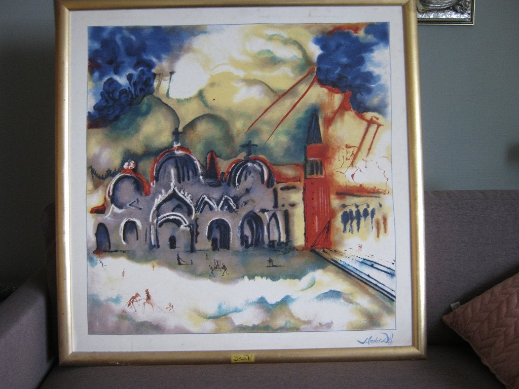 Zeefdruk Salvador Dali., Ophalen, Gesigneerd, Stads- / dorpsgezicht