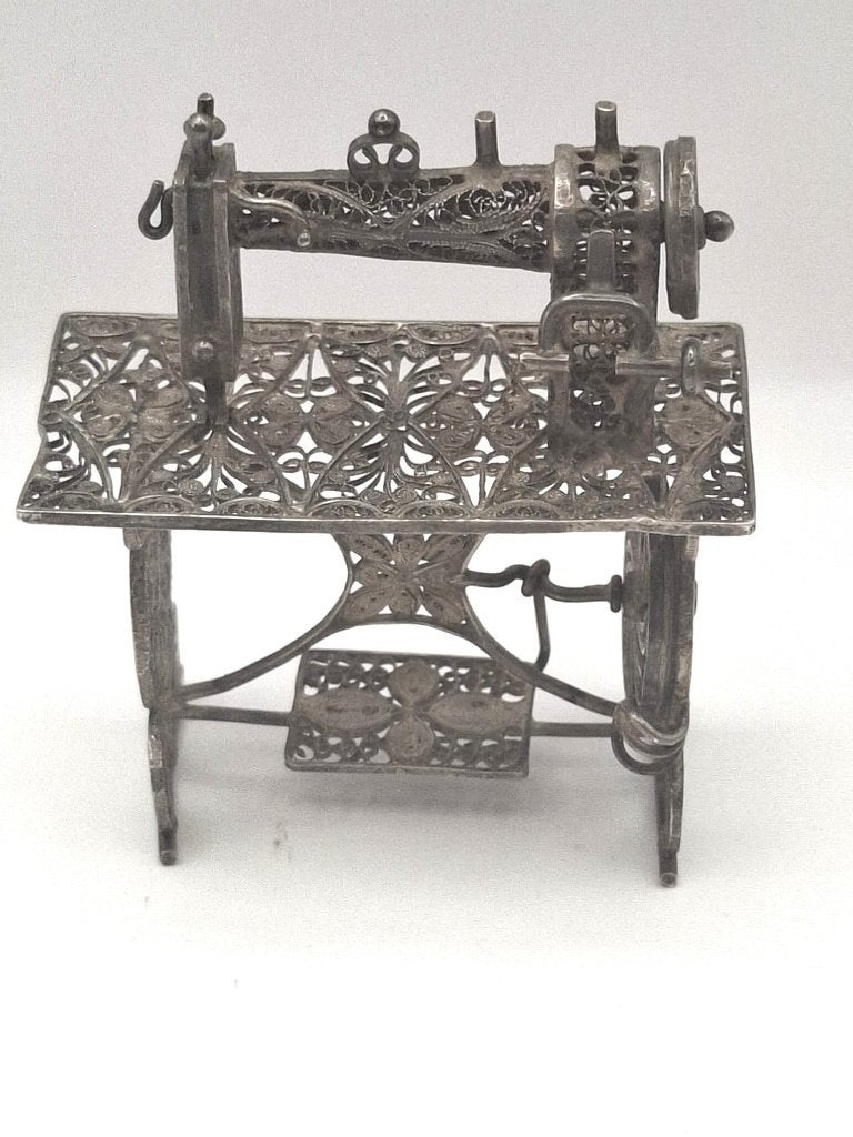 machine à coudre ancienne en argent miniature, Enlèvement ou Envoi