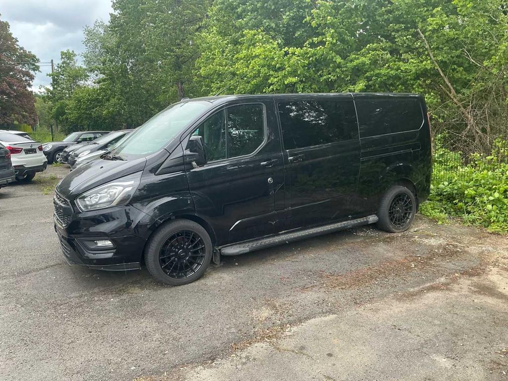 2022 Ford Transit Custom zwart Personenauto, Auto's, Gebruikt, Euro 6, Overige brandstoffen, Bedrijf