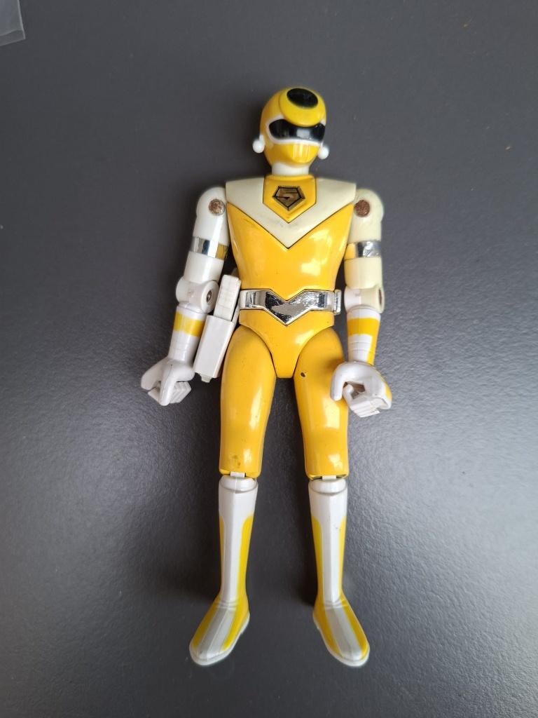 Bioman - Maskman, Bandai 1987, masque jaune avec pistolet, Collections, Enlèvement ou Envoi, Comme neuf