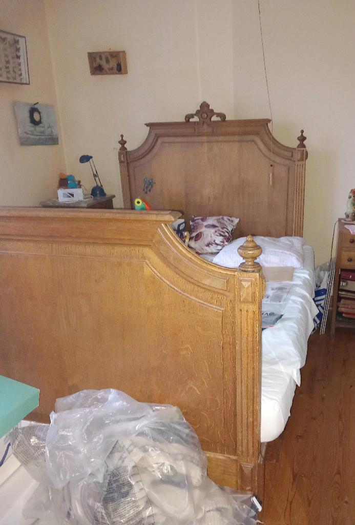 lit 1 personne et sommier, Maison & Meubles, Chambre à coucher | Lits, 210 cm, Enlèvement, Utilisé, Bois