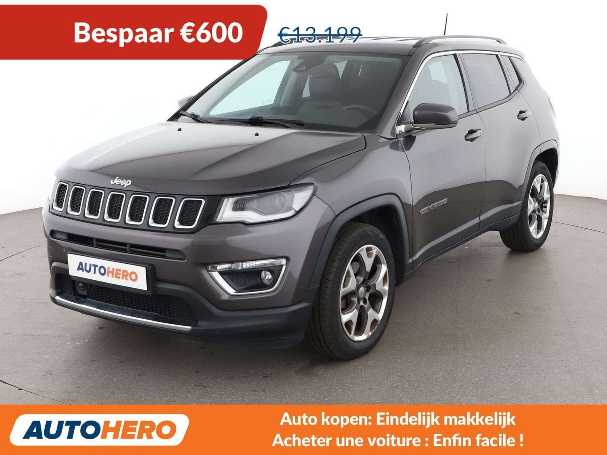Jeep Compass 1.6 M-Jet Limited FWD, Autos, Argent ou Gris, Achat, 1598 cm³, Occasion