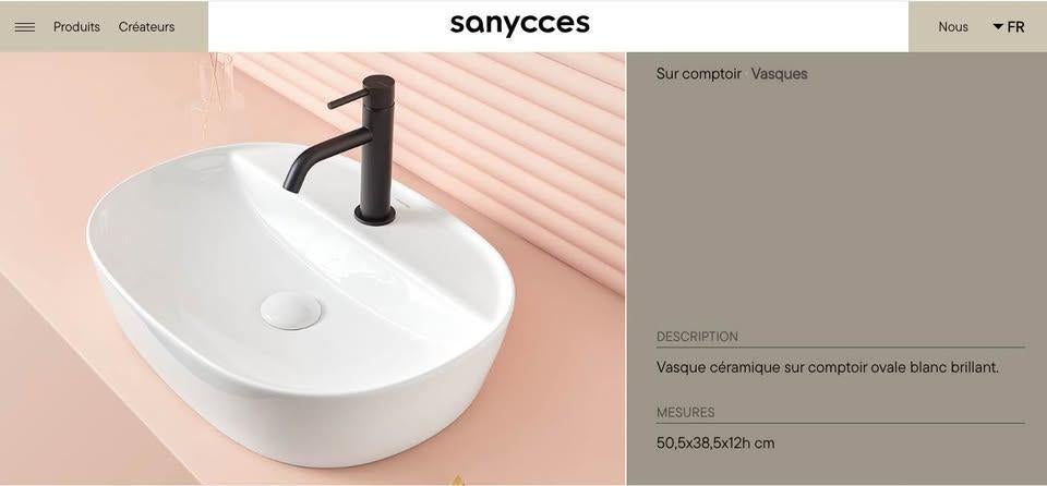 Vasque céramique Sanycces, Bricolage & Construction, Enlèvement, Neuf, Lavabo