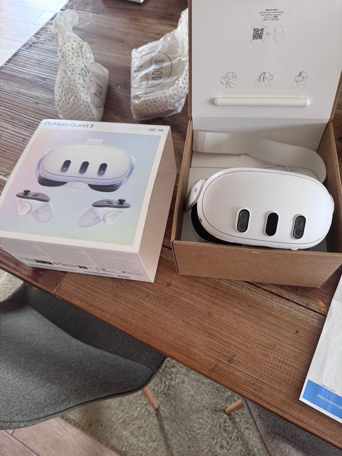 Meta Quest 3 128 GB DEFECT – voor onderdelen of herstelling, Games en Spelcomputers, Ophalen, Niet werkend, VR-bril, Overige platformen