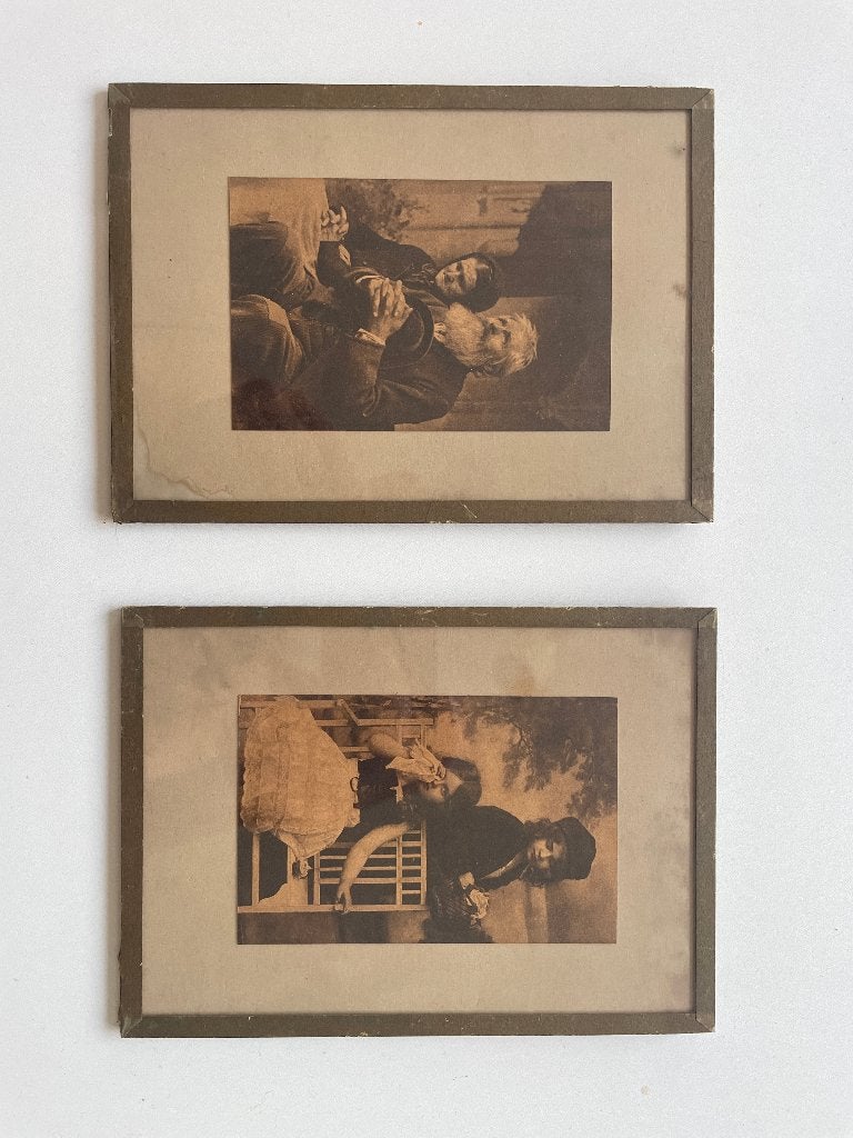 2 oude foto's, ingelijst achter glas, Antiek en Kunst, Ophalen of Verzenden, Foto, Achter glas