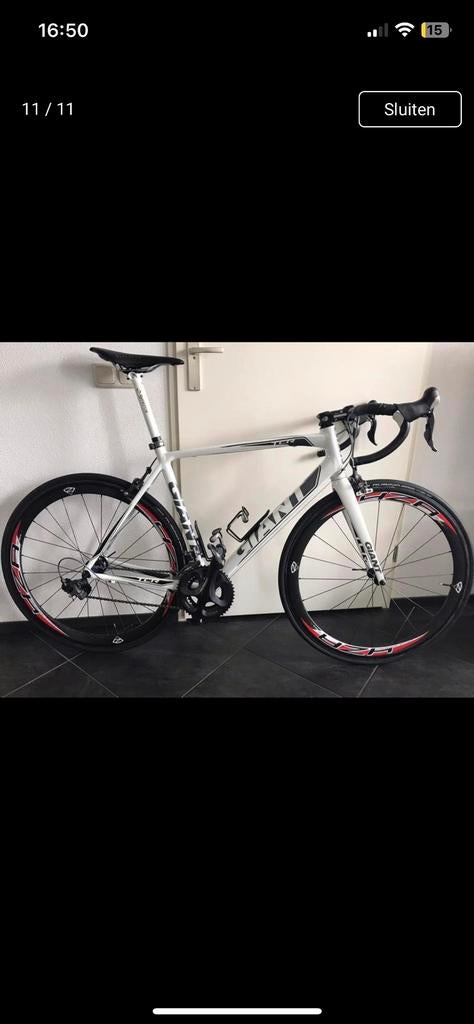 Giant TCR medium large met carbon 4za cirrus pro wielset, Fietsen en Brommers, Ophalen, Carbon, Giant