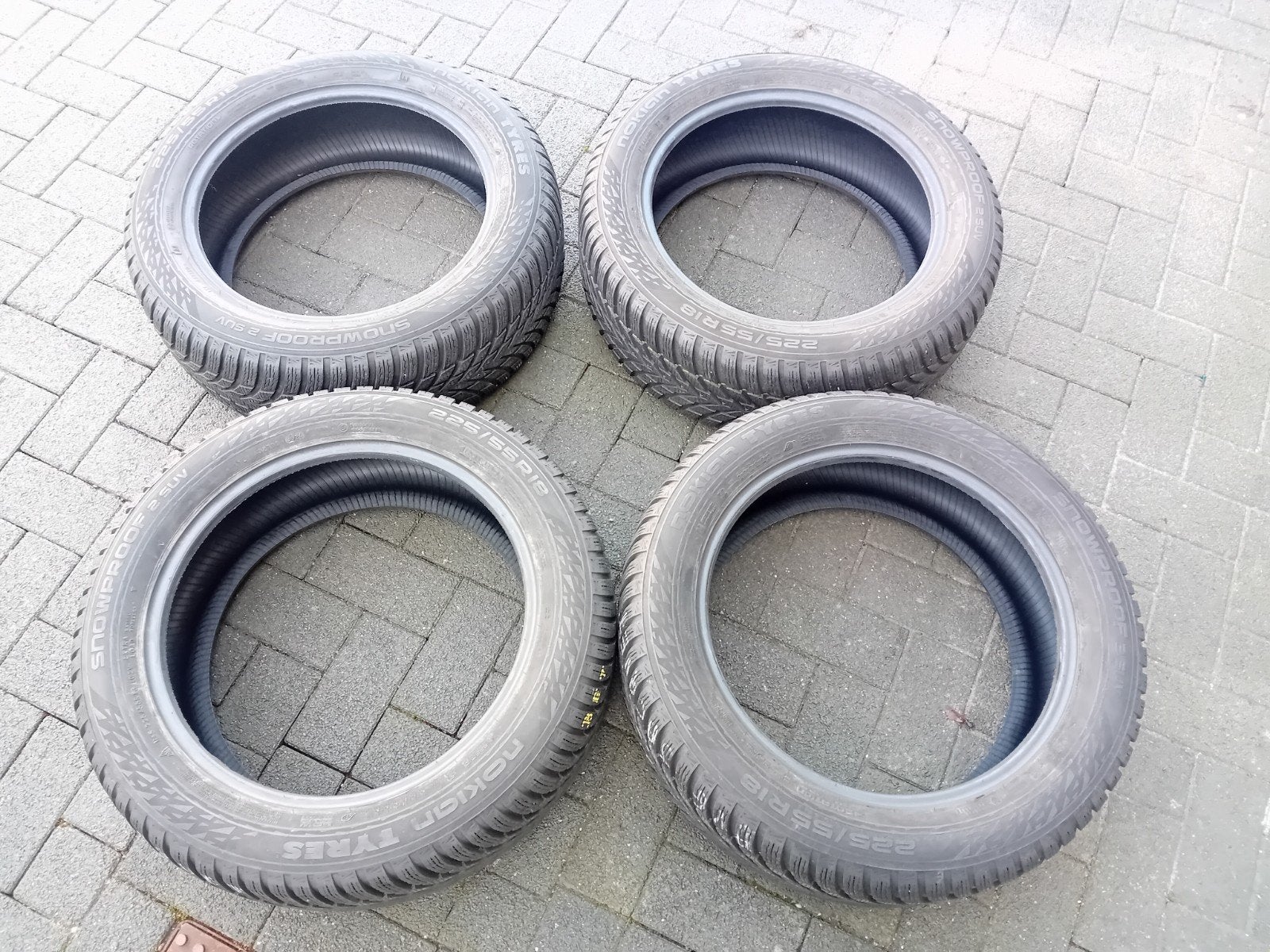 Winterbanden 4x Nokian 225 55 R18 102V DOT3924 7&8mm❄️🌨, Ophalen, Gebruikt
