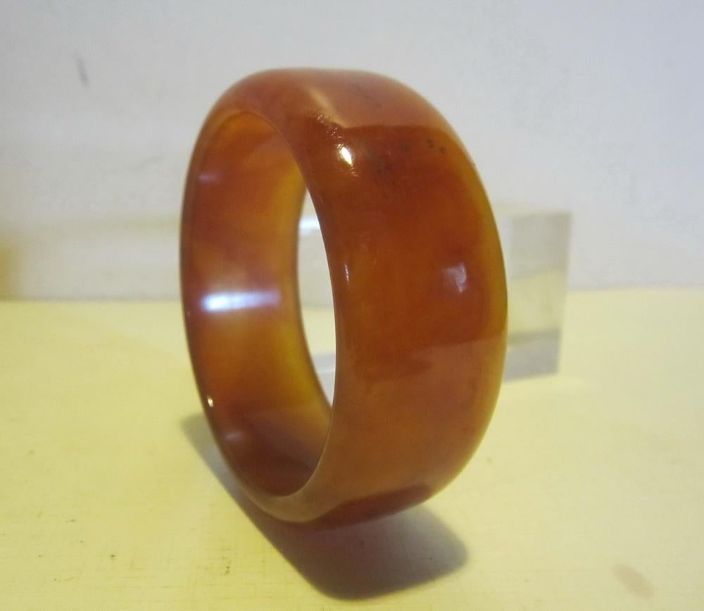 Zware vintage armband in amberkleurig bakeliet; getest!, Verzenden, Overige materialen, Armband