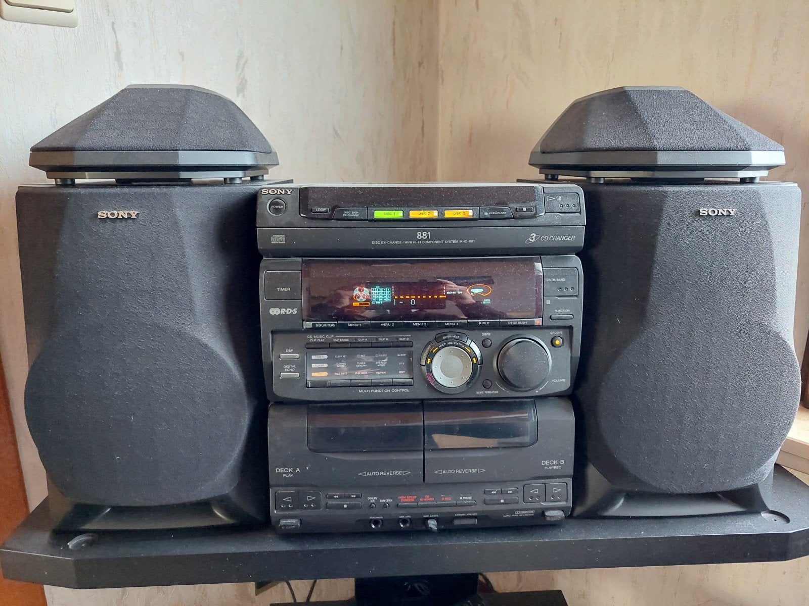 Sony MHC-881 Mini Hi-Fi + Sony SA-W55X actieve subwoofer, Audio, Tv en Foto, Stereoketens, Ophalen, Gebruikt, Cassettedeck, Sony