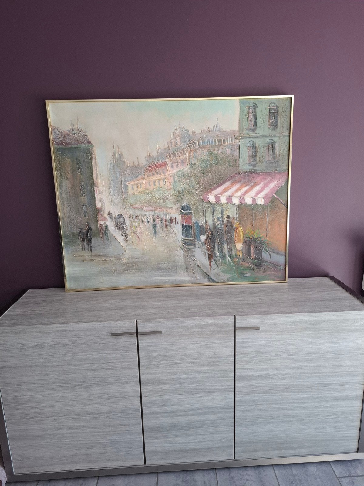 schilderij, Enlèvement, Signé, Paysage urbain / rural