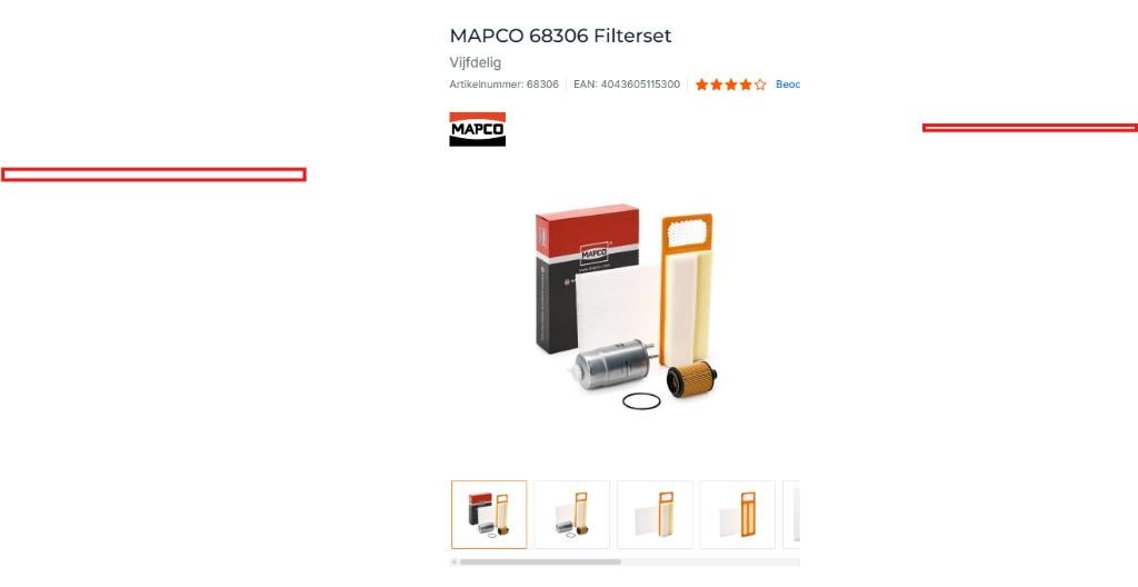 Te koop: Fiat filterset MAPCO, Ophalen of Verzenden, Nieuw, Opel