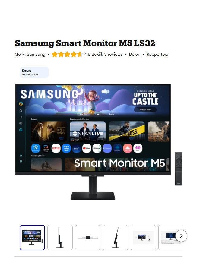 Samsung M5 32" smart monitor, Zo goed als nieuw, DisplayPort, Ophalen, Gaming