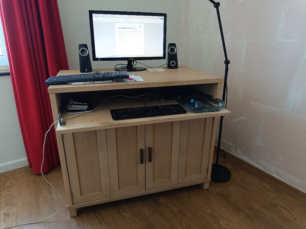 compact computerbureau, Ophalen, Gebruikt, Scandinavisch, Hout