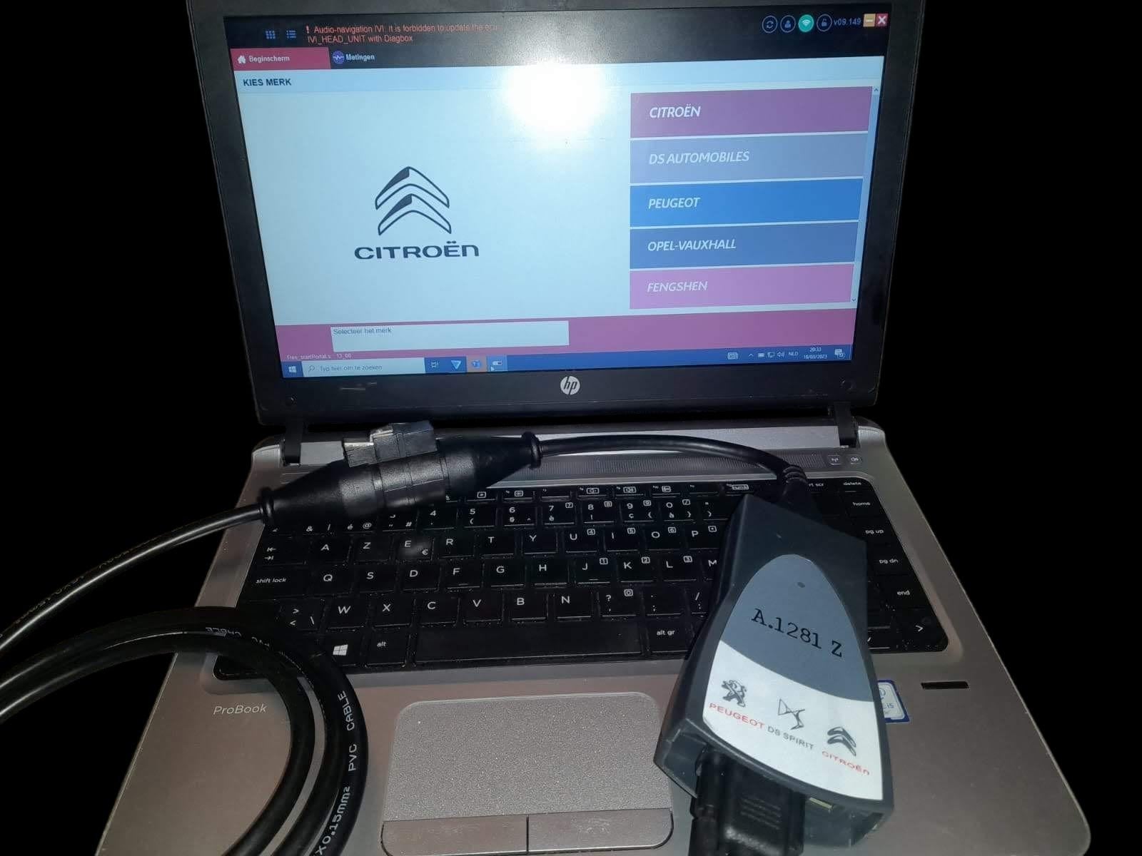 Laptop met diagbox en interface, Auto diversen, Ophalen